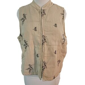 Vintage‎ Action Wear USA Zippered Embroidered Vest Women's Size L